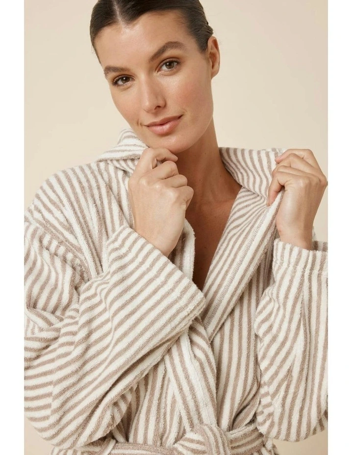 Adriana Terry Towel Robe in Natural image 6