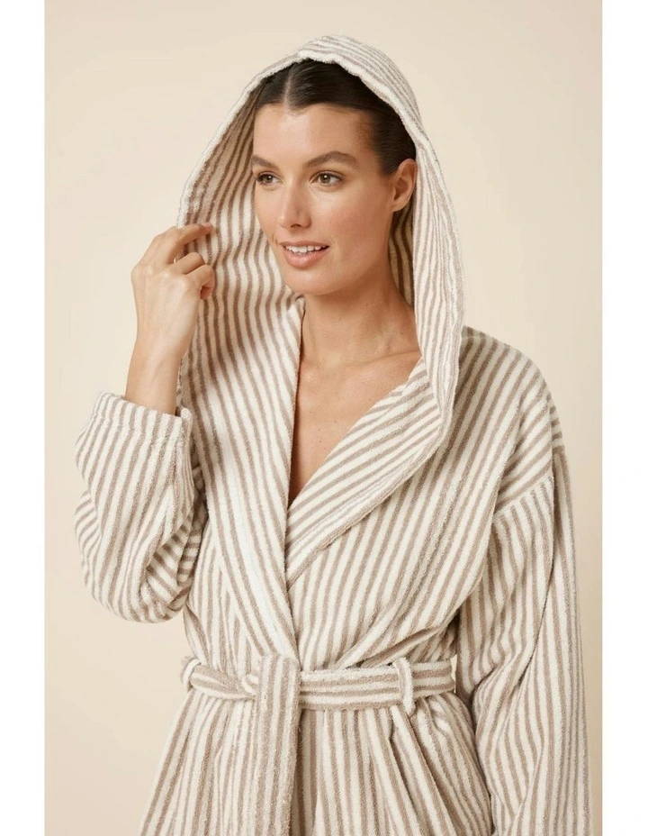 Adriana Terry Towel Robe in Natural image 7
