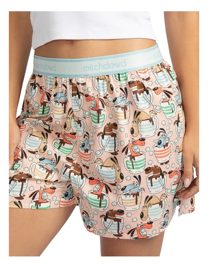 Mitch Dowd - Women's Cuppa Dog Boxer Shorts - Pink image 5