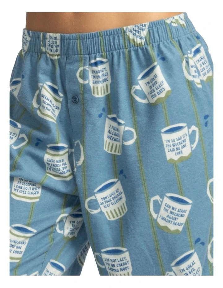 Mitch Dowd - Women's Cuppa Joe Flannel Pyjama Pant - Blue image 3