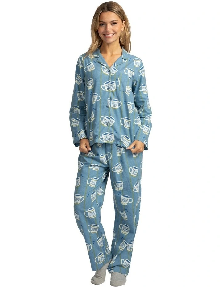 Mitch Dowd - Women's Cuppa Joe Flannel Pyjama Pant - Blue image 4