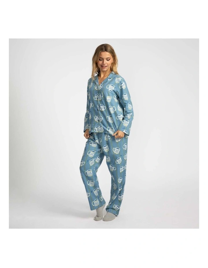 Mitch Dowd - Women's Cuppa Joe Flannel Pyjama Set - Blue image 5