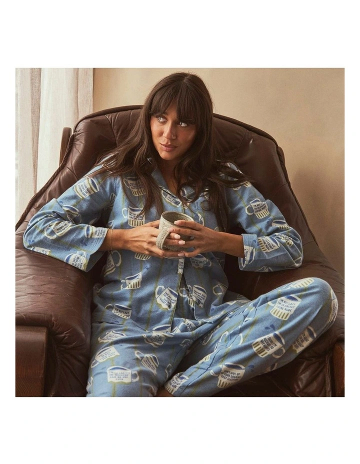 Mitch Dowd - Women's Cuppa Joe Flannel Pyjama Set - Blue image 6