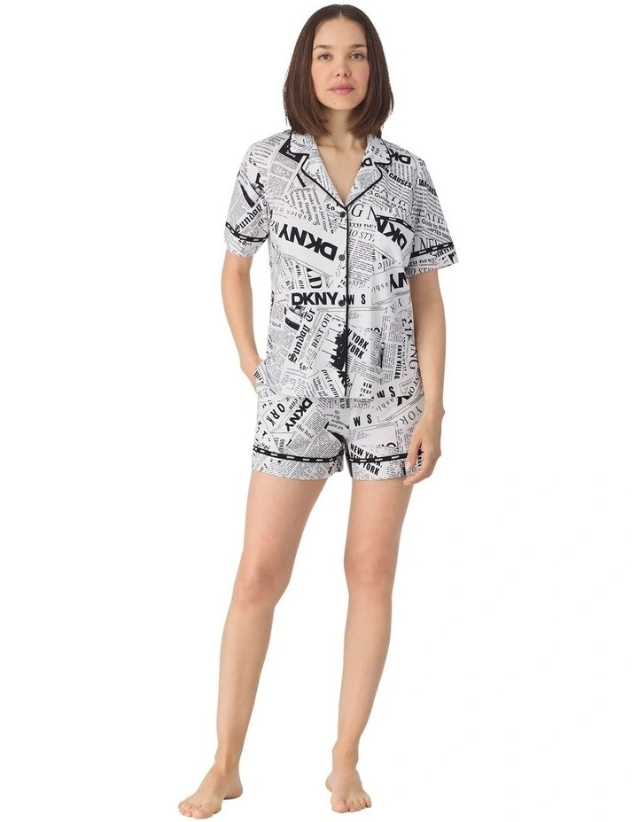 Cotton Jersey Short Sleeve Button-Up Short Pyjama Set image 4