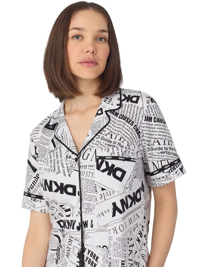 Cotton Jersey Short Sleeve Button-Up Short Pyjama Set image 5