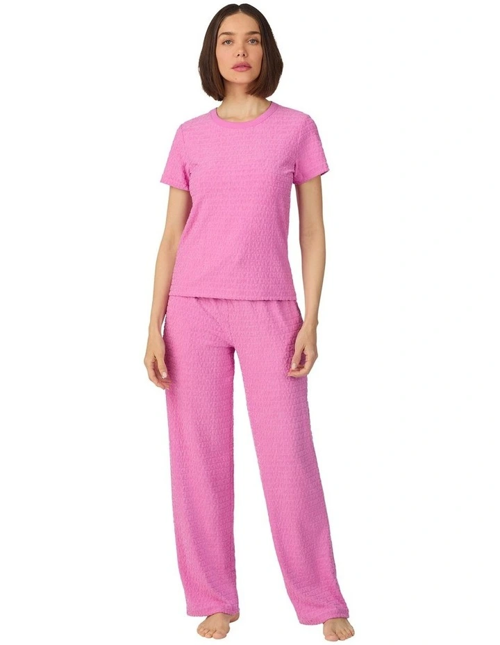 Jacquard Logo Terry Short Sleeve T-Shirt & Pant Long Pyjama Set image 1
