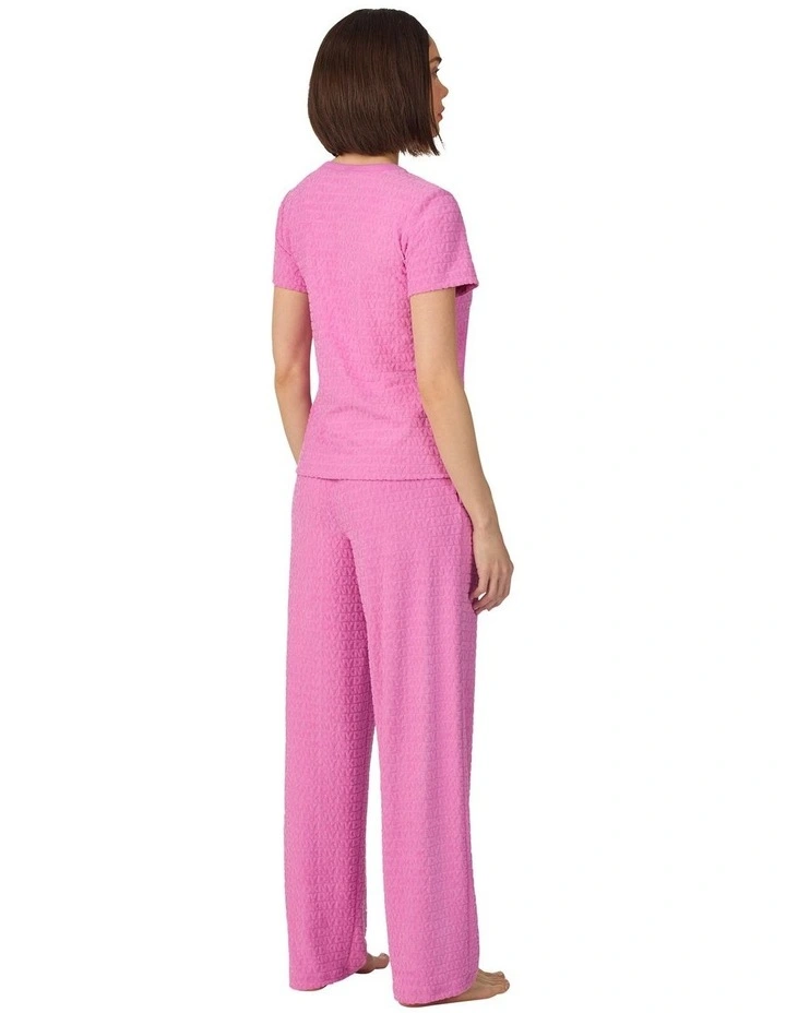 Jacquard Logo Terry Short Sleeve T-Shirt & Pant Long Pyjama Set image 2