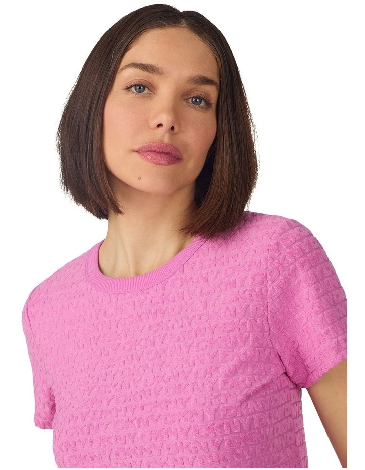 Jacquard Logo Terry Short Sleeve T-Shirt & Pant Long Pyjama Set image 4