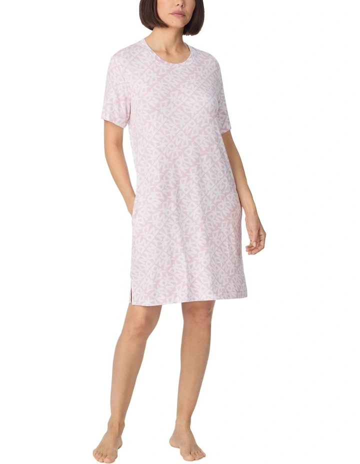 Logo Print Viscose Jersey Short Sleeve T-Shirt Nightgown image 4