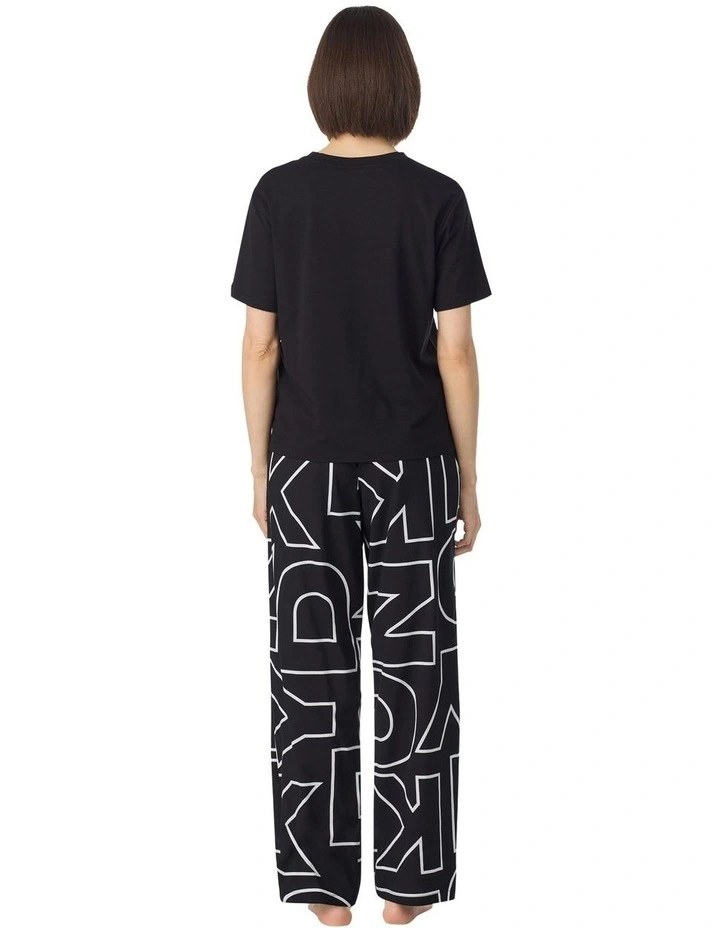 Cotton & Viscose Short Sleeve T-Shirt & Pant Long Pyjama Set image 2