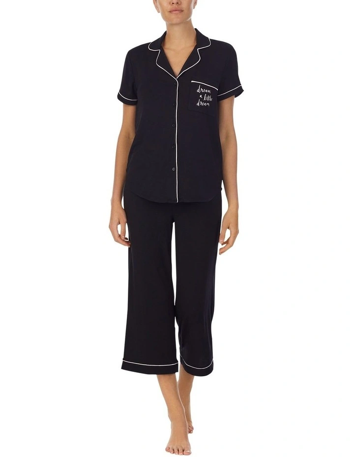 Modal Jersey Button Up Short Sleeve Long Pyjama Set image 1