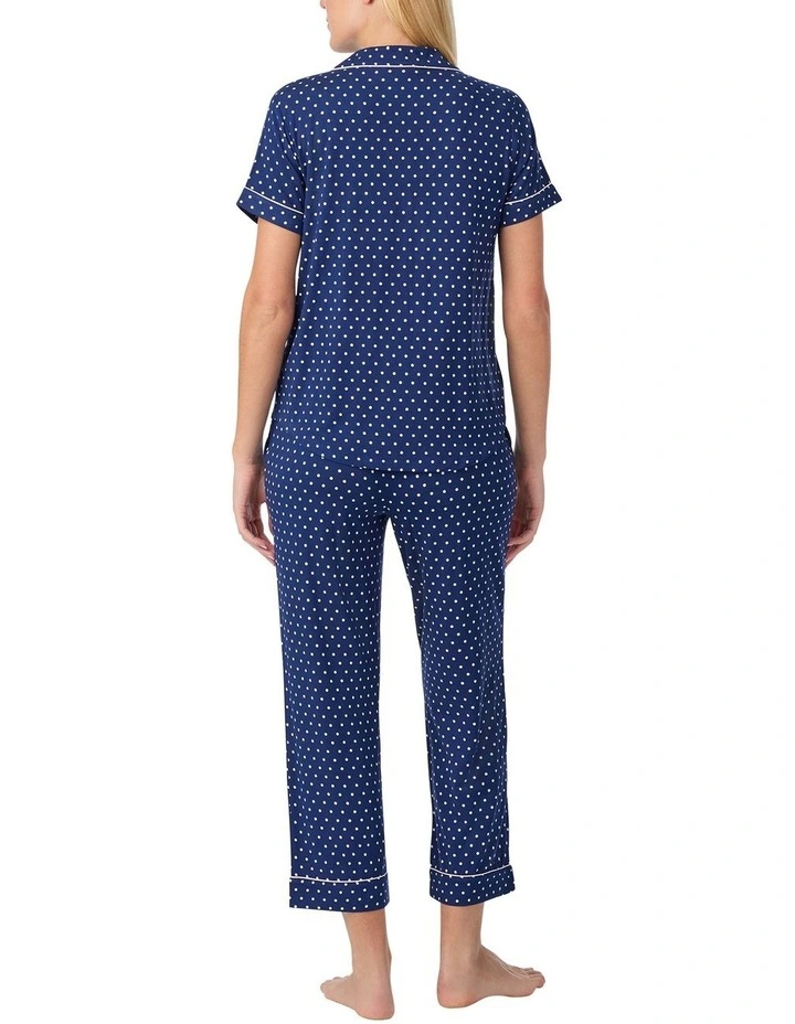 Printed Modal Button Up Short Sleeve Long Pyjama Set image 2