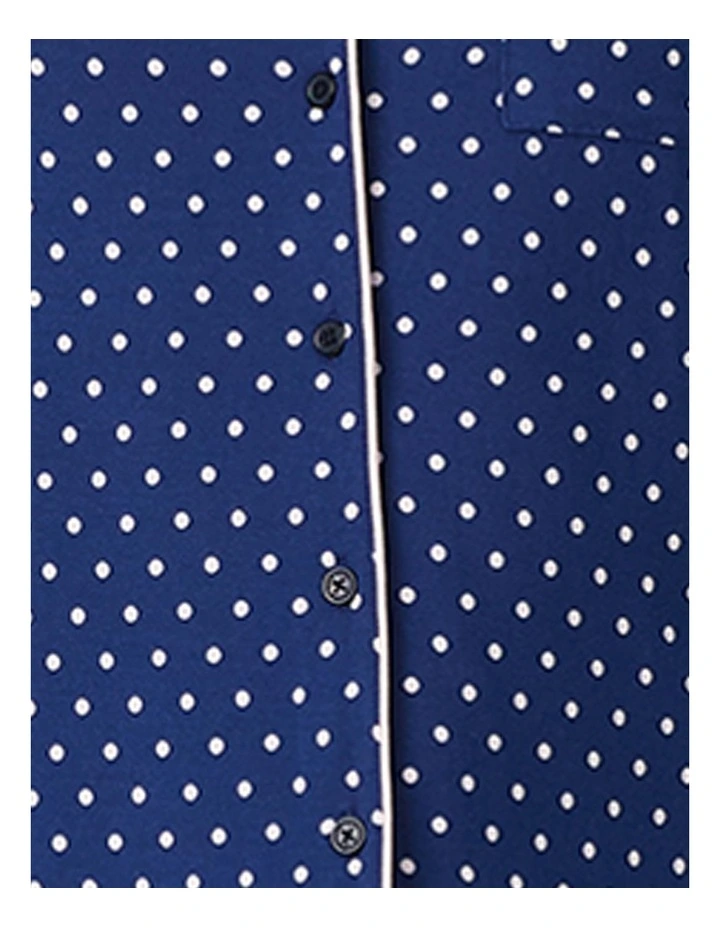 Printed Modal Button Up Short Sleeve Long Pyjama Set image 5