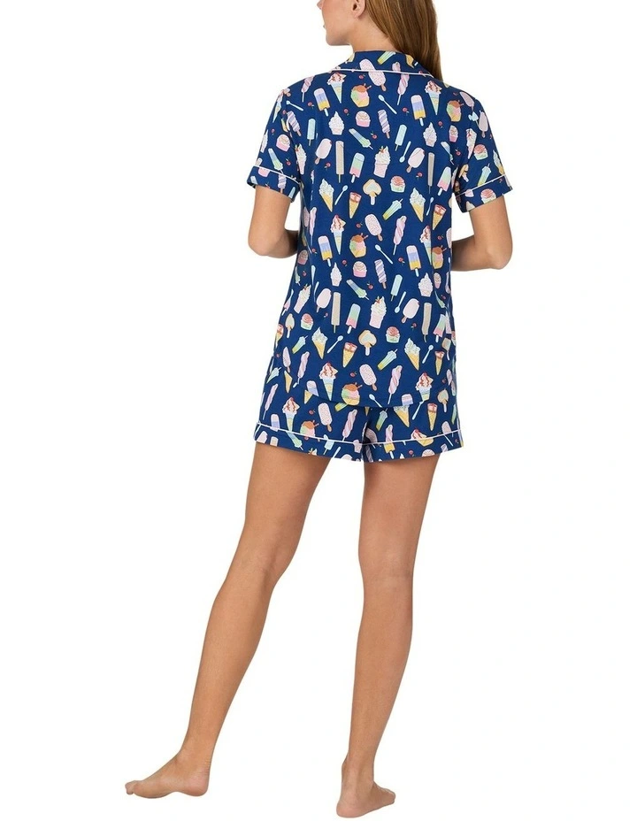 Printed Modal Button Up Short Sleeve Short Pyjama Set image 5