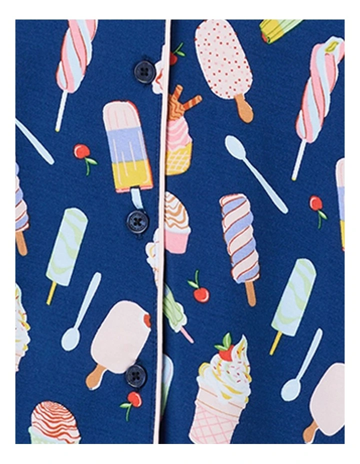 Printed Modal Button Up Short Sleeve Short Pyjama Set image 7