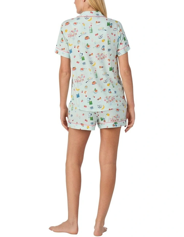 Printed Modal Button Up Short Sleeve Short Pyjama Set image 5