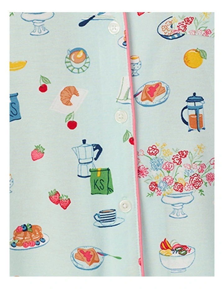 Printed Modal Button Up Short Sleeve Short Pyjama Set image 6