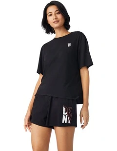 Cotton Jersey Short Sleeve Top & Boxer Short Pyjama Set