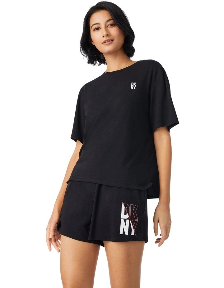 Cotton Jersey Short Sleeve Top & Boxer Short Pyjama Set image 1