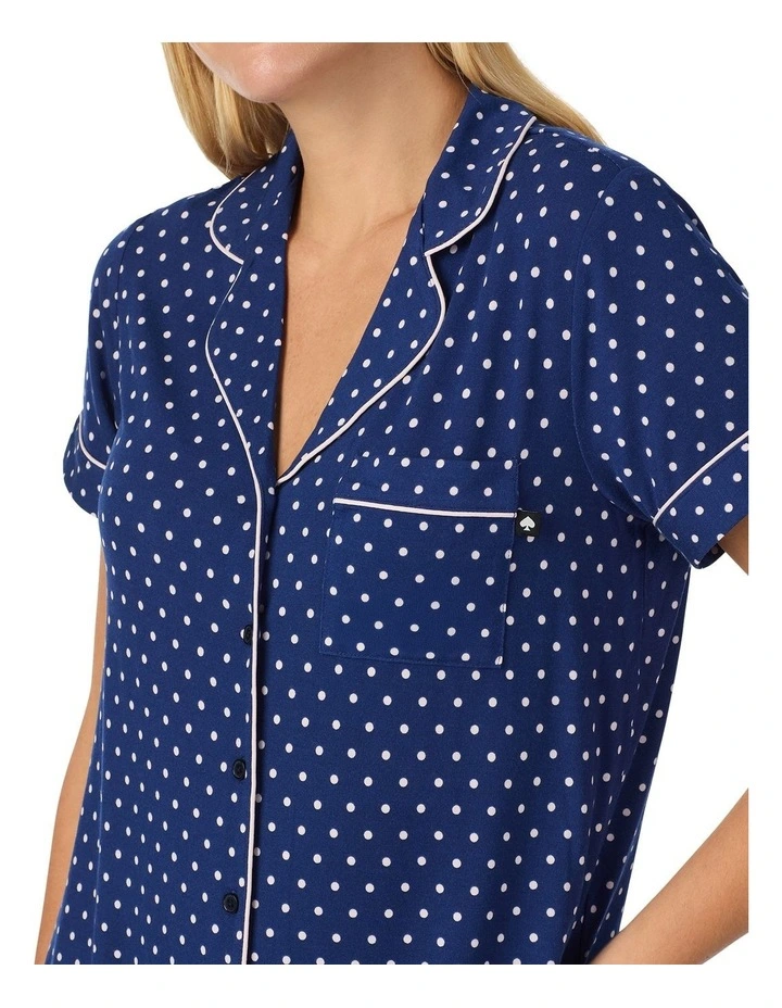 Printed Modal Button Up Short Sleeve Short Pyjama Set image 6