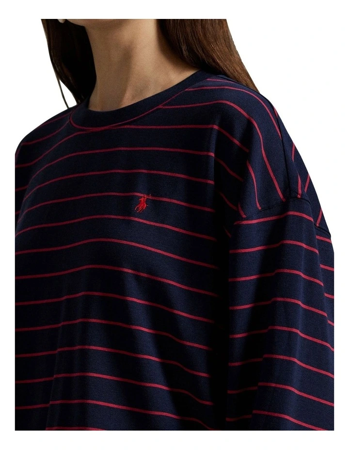 Club Terry Striped Long Sleeve Cotton Jersey Pyjama Set image 4