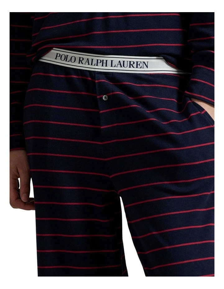 Club Terry Striped Long Sleeve Cotton Jersey Pyjama Set image 5