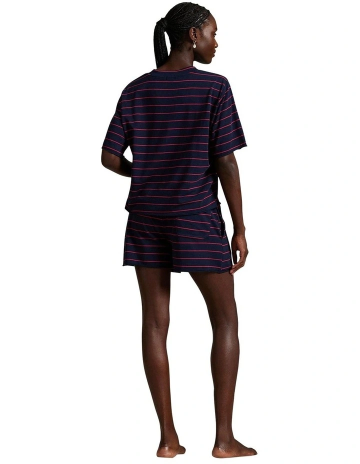 Club Terry Striped Cotton Tee & Boxer Short Pyjama Set image 2