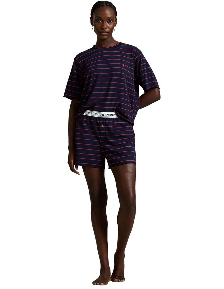 Club Terry Striped Cotton Tee & Boxer Short Pyjama Set image 3