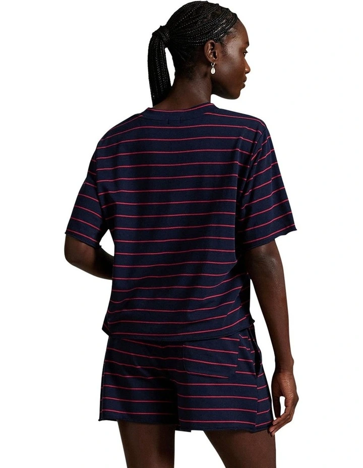 Club Terry Striped Cotton Tee & Boxer Short Pyjama Set image 4