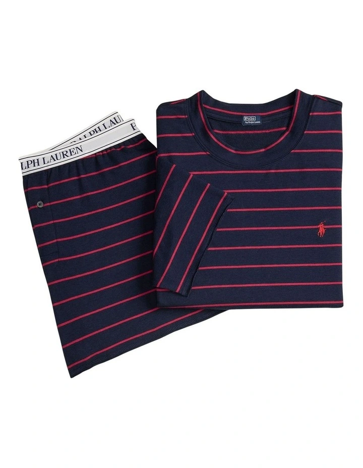 Club Terry Striped Cotton Tee & Boxer Short Pyjama Set image 6
