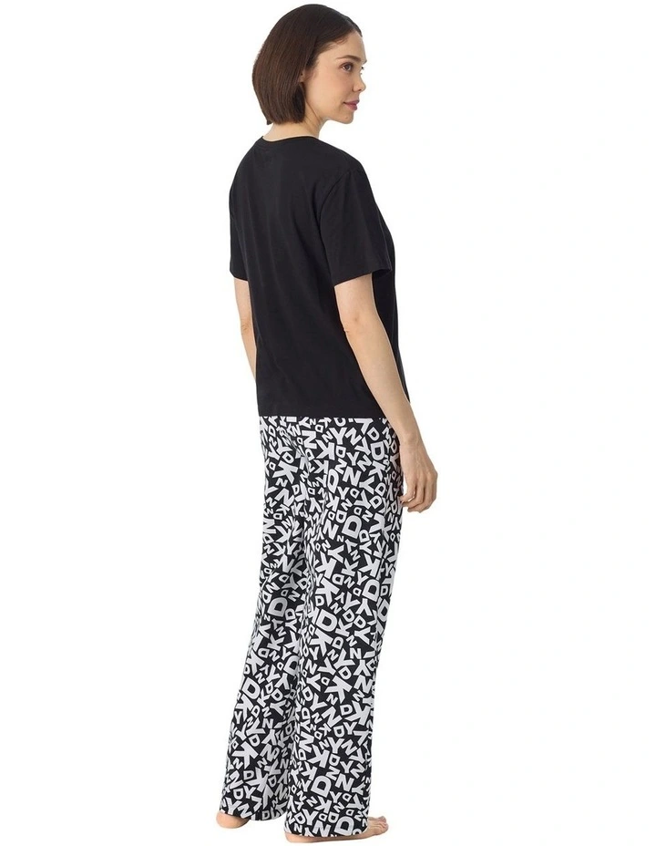 Logo Print Cotton Jersey Short Sleeve T-Shirt & Pant Pyjama Set image 2