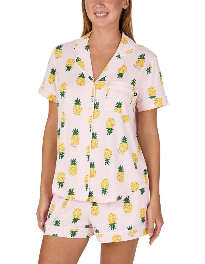 Printed Jersey Button Up Short Sleeve Short Pyjama Set image 1