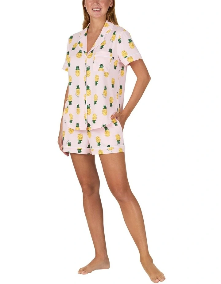 Printed Jersey Button Up Short Sleeve Short Pyjama Set image 3