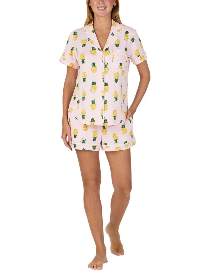 Printed Jersey Button Up Short Sleeve Short Pyjama Set image 5
