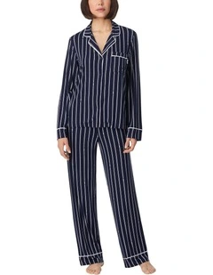 Viscose Jersey Button-Up Long Sleeve Long Pyjama Set