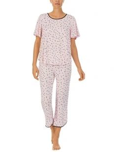 Modal Jersey Short Sleeve Cropped Long Pyjama Set