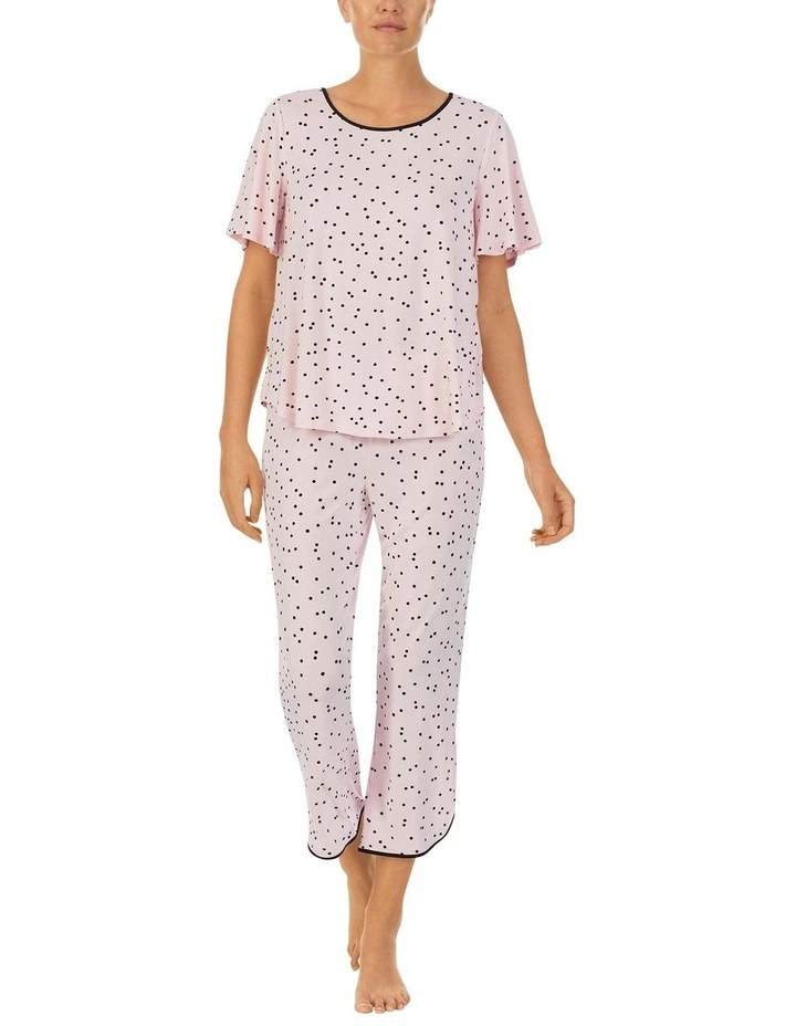 Modal Jersey Short Sleeve Cropped Long Pyjama Set image 1