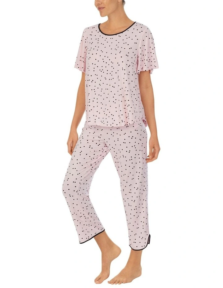 Modal Jersey Short Sleeve Cropped Long Pyjama Set image 3