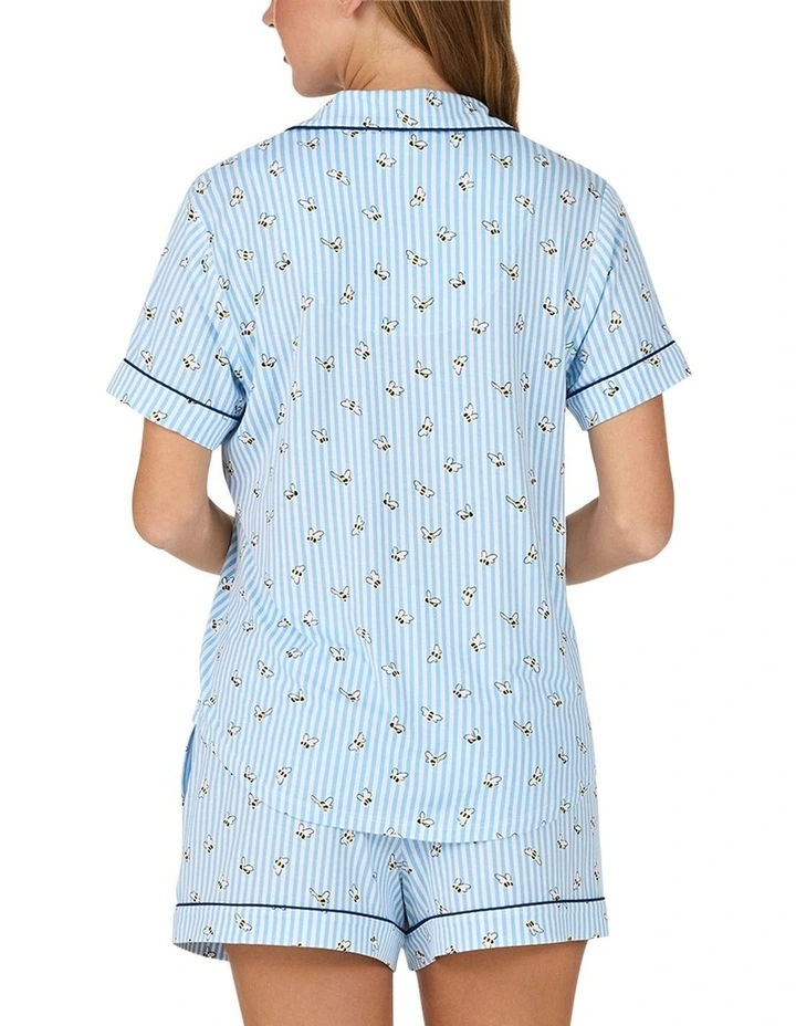 Printed Modal Button Up Short Sleeve Short Pyjama Set image 2