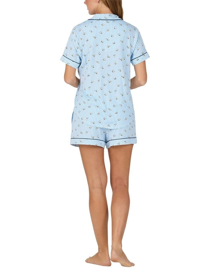 Printed Modal Button Up Short Sleeve Short Pyjama Set image 5