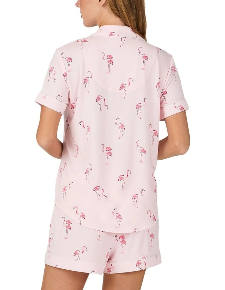 Printed Modal Button Up Short Sleeve Short Pyjama Set image 2