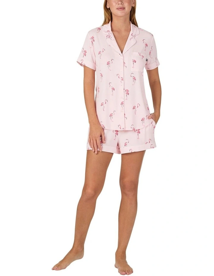 Printed Modal Button Up Short Sleeve Short Pyjama Set image 4