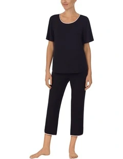 Modal Jersey Short Sleeve Cropped Long Pyjama Set