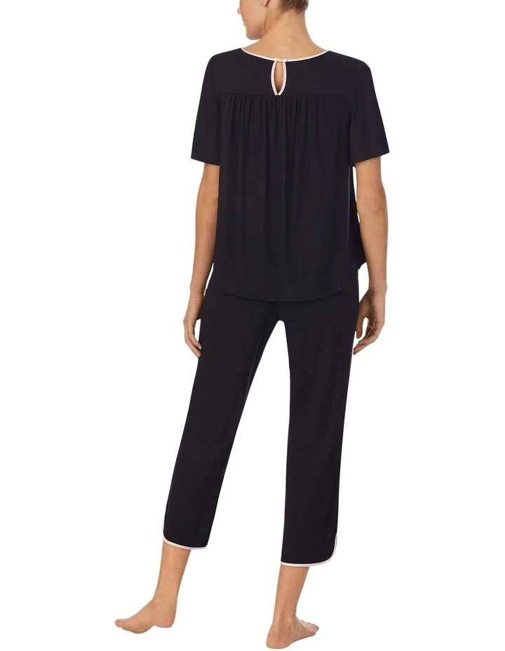 Modal Jersey Short Sleeve Cropped Long Pyjama Set image 2