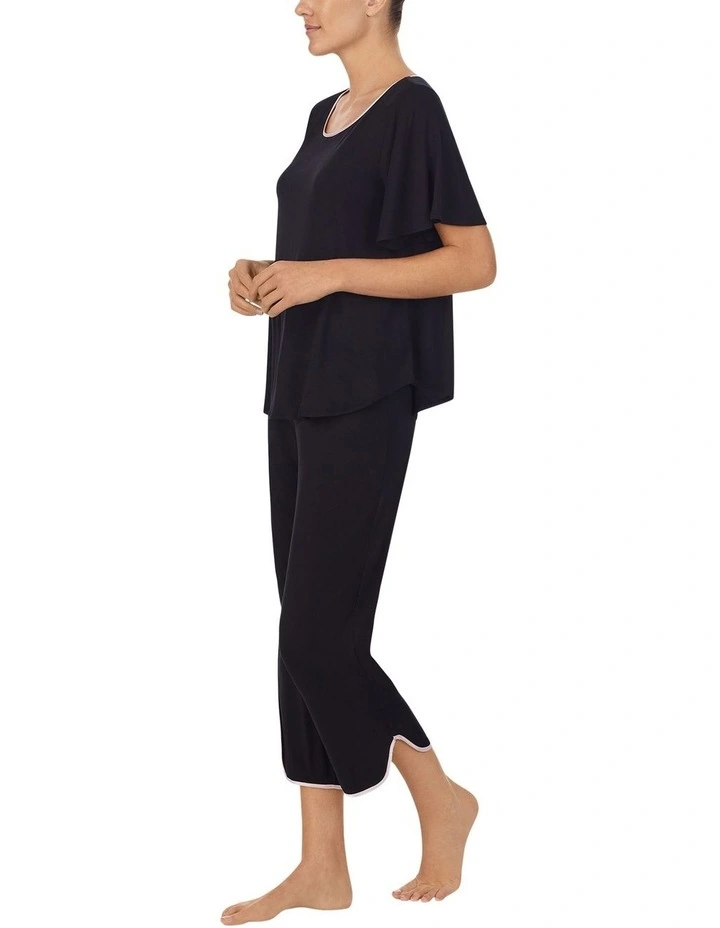 Modal Jersey Short Sleeve Cropped Long Pyjama Set image 3