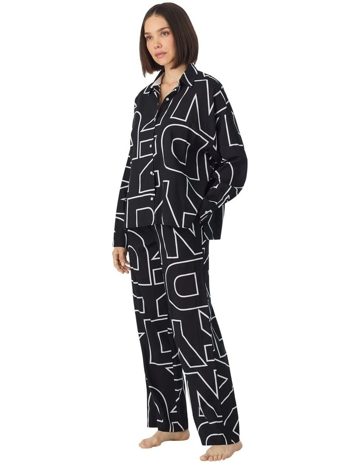 Cotton & Viscose Button Up Long Sleeve Long Pyjama Set image 3