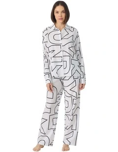 Cotton & Viscose Button Up Long Sleeve Long Pyjama Set