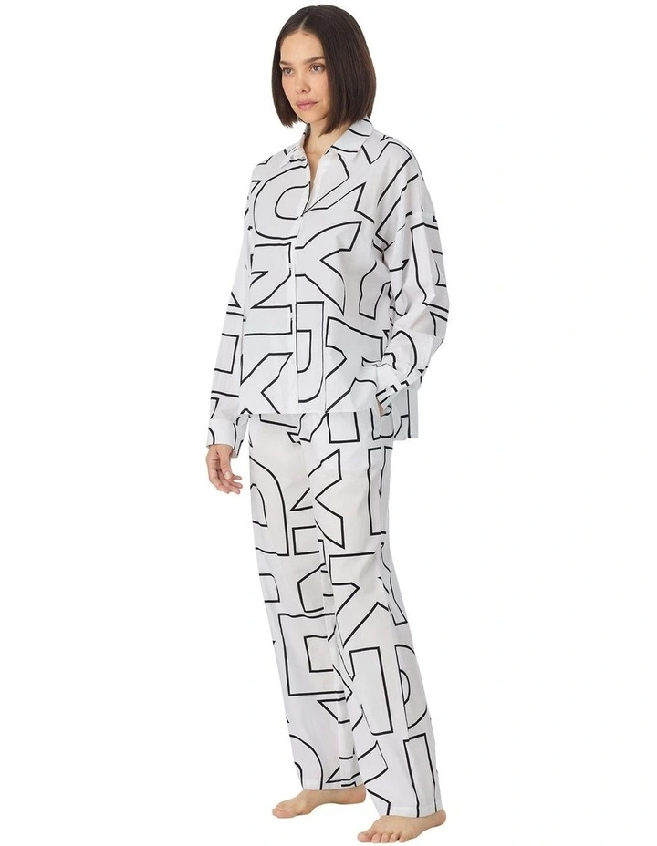 Cotton & Viscose Button Up Long Sleeve Long Pyjama Set image 3
