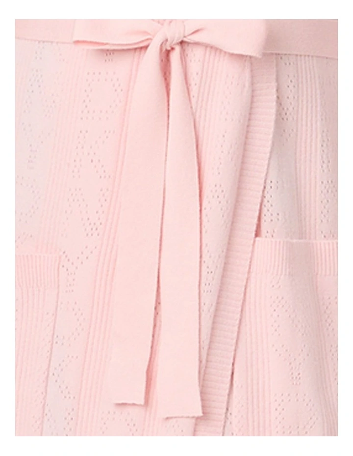 Logo Pointelle Knit Short Dressing Gown House Robe image 5