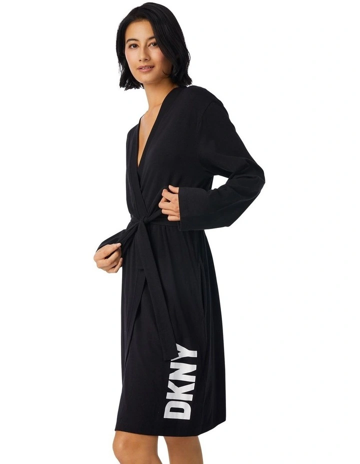 Cotton & Viscose Jersey Short Dressing Gown Lounge Robe image 3
